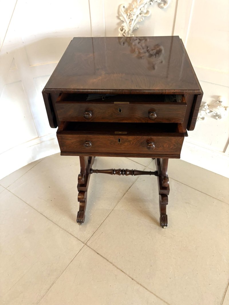 Antique William IV Quality Rosewood Work / Lamp Table